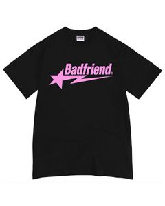 Mens Tshirts Y2K 힙합 편지 인쇄 T 셔츠 Badfriend Over Sized Tops Haruku Fashion Casual All Match Loose Streetwear 230419