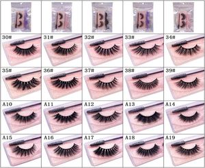 1 Pair with BrushTweezers False Eyelashes 100 Handmade Mink Lashes Natural Dramatic Volume Eye Makeup Tools6296802