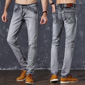 Men's Jeans Brand Basic Classic Mens Casual Slim Men Washed Stretch Denim Quality Regular Fit Waist For Jean