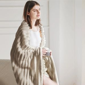 Blankets Rabbit Fluffy Blanket Sofa Blanket Casual Blanket 231118