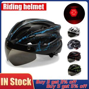 Bisiklet kask bisiklet kask adam kadınlar lider led hafif kask yol dağ bisikleti kask lens bisiklet sporları kaykay scooter aksesuar p230419