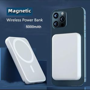 Högkvalitativt batteripaket med 5000mAh Batterier Kapacitet Power Banks Officiell detaljhandel Box Wireless Charger PowerBank för iPhone 14 13 12 Pro Max Mini