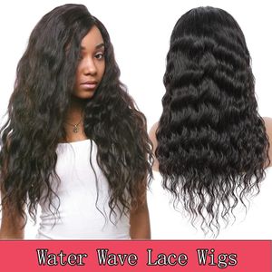 Cabelo humano reto 4x4 perucas de fechamento de renda para mulheres atacado brasileiro kinky encaracolado corpo água onda profunda 150% densidade 13x4 peruca frontal