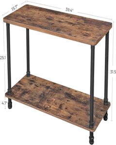 Console Sofa Iron Pipe Legs and 12 Inch Thick Top Easy Assembly Accent Table for Hallway Entryway Living Room1039512