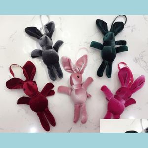 Party Favor Veet Bunny Soft Stuffed Plush Rabbit Animal Toy Gift Doll för födelsedagskakor Dekorationer Favors Supplies Bag Drop Dh96L