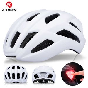 Hełmy rowerowe X-Tiger Hełm rowerowy mężczyzna Kobiety Hełm LED rowerowy rower LED Helmy do jazdy na rowerze sportowy hulajnget P230419