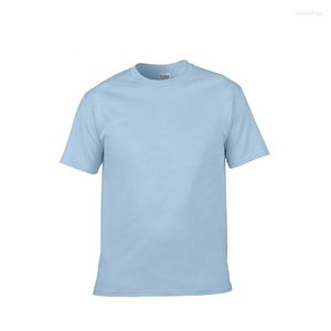 Camisetas masculinas de alta qualidade de alta qualidade 150 g de algodão curta de colarinho redonda de colarinho de colar