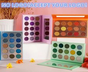 15 Farbe Matt Glitzer Lidschatten Palette Hellpigmentierte grüne orange Lidschatten Palette Akzeptieren Sie Logo -Druck5325636