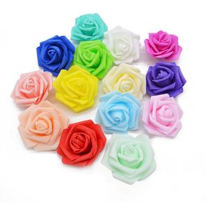 25 Heads 8CM Artificial PE Foam Rose Flowers Bride Bouquet Flower For Wedding Party Decorative Scrapbooking DIY Flower opp bag