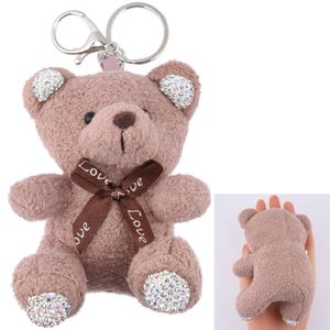 Partihandel Billig och marknadsföring Animal Rabbit Dog Bear Fur Keychain Plysch Lovely Bunny Keychain