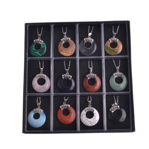 Pendant Necklaces Nostal Men And Women Retro Novelty Simple New Necklace Natural Crystal Semiprecious Stone Chakra Gem Amet Lucky Co Dhlfm