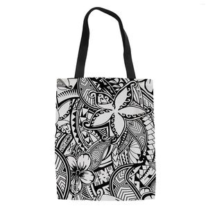 Abendtaschen Hawaiian Tattoo Art Canvas Bag For Kawaii Girls Shopping Handtaschen Cooler polynesischer Native Portable Women Designer