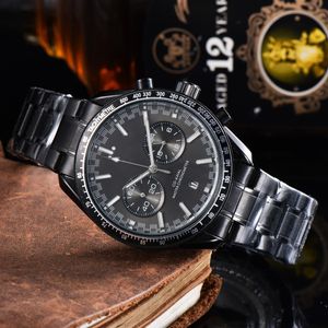 Luxury Projektant Automatyczny kwarc Tachymetre Kalendarz Zegarek Męskie Auto Staloms Band 6 Hands Watches O55