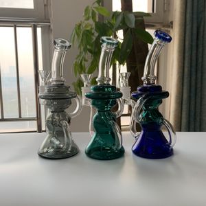 8 inç geri dönüştürücü nargile bongs viraj tüpü ve çoklu renk