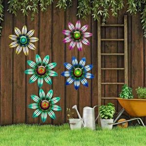 Decorative Objects Figurines Metal Flower Wall Decoration Wall Hanging Art Decoration Home Garden Outdoor Decoration (4 Colors Available)