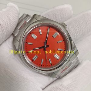 Relógios automáticos de 4 cores 41 mm masculino vermelho preto verde azul 124300 cristal de safira moldura lisa pulseira de aço 904L Gmf Cal.3230 movimento relógio clássico casual