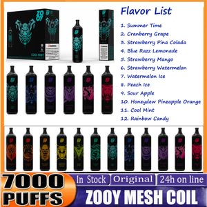 E Cigarette Zooy Bar 7000 5000 disposables Vapes Pods 2% 5% 13Ml 650Mah Rechargeable Battery perfilled Vape Pen Bang bc5000 puffs Savage Max Cup 6000 Puffs bar