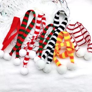 Xmas Mini Scarf Decor Doll Clothes Accessory Miniature Cute Christmas Party Ornament Beverages Red Wine Bottle Cocktail Cup Decoration Pet Scarfs JY0747 0419