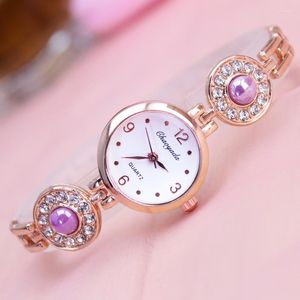 Relógios de pulso 2023 Relógio de catenary de mão superior com diamante pérola linda garota feminina Quatrz de alta qualidade Casual Watchwatch