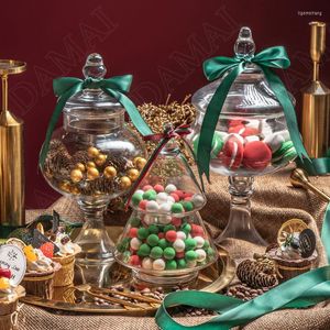 Bottiglie di stoccaggio Barattoli e coperchi di vetro europei Caramelle di cristallo Soggiorno Decorativo Serbatoio trasparente Decorazione domestica Ornamenti moderni