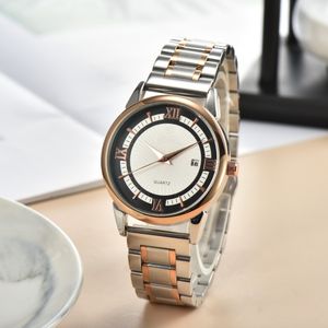 Luxury Projektant Automatyczny kalendarz kwarcowy zegarek Męski Auto Staliless Band 3 Hands Watches O54