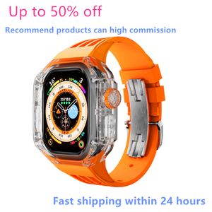 Для Apple Watch Series 8 Ultra 49 мм 1,99-дюймовый экран, разноцветный силикагель, модный чехол для часов с многофункциональными смарт-часами