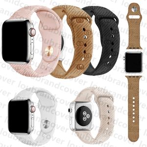 Sports Watch Band -remmar för Apple Watch Band 49mm 42mm 38mm Replacement IWatch Series 8 4 7 9 Strap Soft Liquid Silicone Emprossing 3D Concave Mönster AP Watchbands