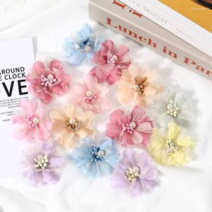 Decorative Flowers 5PCs Yarn Artificial Stamens Pearl Fake Wedding Decoration DIY Craft Bride Hair Wreath Girls Dress Accessories