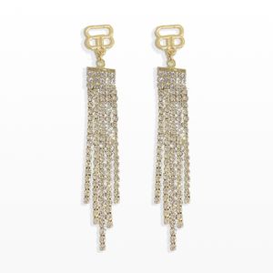 Cazibe Kadınlar Dangle Küpeler 18K Altın Kaplama Zincir Kolye Küpe Lüks Marka Aşk Mücevher Tasarımcısı Elmas Küpeler Aile Hediye Takı Toptan