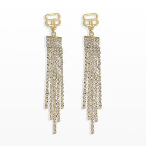 Charme Mulheres Brincos Dangle Brincos 18K Brincos pendentes de cadeia de ouro 18k Marca de luxo Designer de jóias Diamond Brincos da família Jóias por atacado