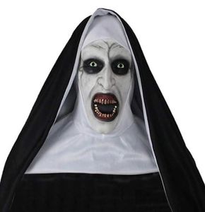 2019 Maschera di Halloween La suora Maschera horror Cosplay Maschere horror in lattice con foulard Decorazione festa di Halloween Puntelli Y2001038471766