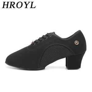 أحذية الرقص Hroyl Latin Ballroom Dance Shoes for Women Lace-Up Practice مغلق إصبع القدم الصلصا الحديث.