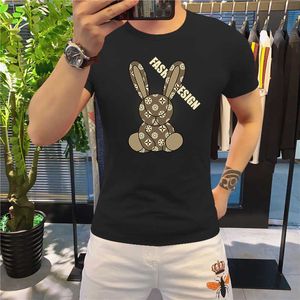 Herren T-Shirts 2023 Sommer Luxus Kaninchen Baumwolle Herren T-Shirt Kurzarm Herren Kurzarm Gedruckt T-Shirt Top T-Shirt Cloing Kostenloser Versand