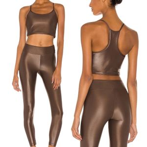 Yoga kıyafetleri iki parçalı set moda kadın spor takım elbise vücutcon parlak yoga seti hızlı kuru spor kıyafeti kadın spor salonu egzersiz seti 230420