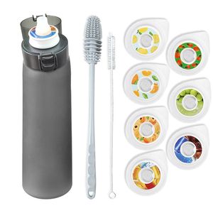 Mugs Flavored Water Bottle with 7 Flavour Pods Air Water Up Bottle Frosted Black 650ml Air Starter Up Set Water Cup for Camping Fishi 230814