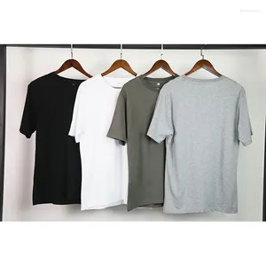 Męskie koszule T Solid kolorowy letni czarny biały krótki rękaw oddychający prosta moda o modzie koszulka męska