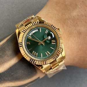 ST9 Week Mens Watches تاريخ الآلة الأوتوماتيكية 40 مم 904L حزام من الفولاذ المقاوم للصدأ الياقوت مع الماس مخبأ في مشبك الجذر الجذر الجذور المائية dhgate u1 watch 007