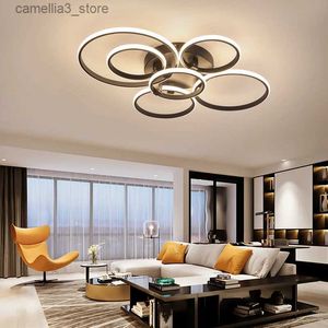 Lampki sufitowe neo blask nowoczesne lampy sufitowe Lampa nowa rc Dimmable App Circle Pierścieni Pierścień do salonu sypialnia Sytuing Lampa Lampa Q231120