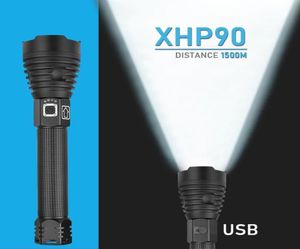 Alta lumens 90 mais poderosa lanterna led usb recarregável tocha 50 70 lâmpada de mão 26650 18650 bateria flash luz 20101932533818003