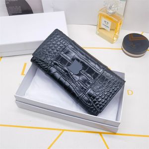 豪華なカバーウォレットの女性ロング財布デザイナーレザーPUメンクラッチバッグファッションカードホルダー8271アリゲータークラシックコーン財布