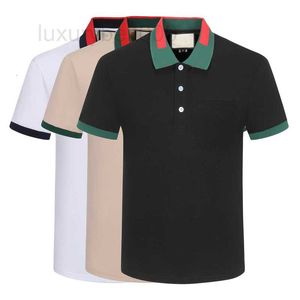 Men's Polos Designer 2023 Summer Mens polo Shirts womens luxury color collar front pocket stripe print TShirts Embroidery letter t-shirt casual poloshirt 9ZQV