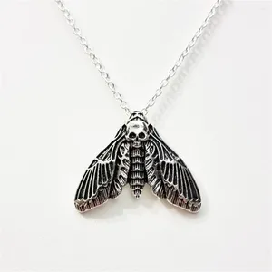 Pendant Necklaces Halloween Gothic Stainless Steel Ghost Moth For Women Men Festival Party Metal ChokerJewelry