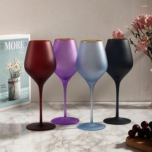 Copos de vinho 380ml 420ml Copos de vidro fosco criativo Champanhe Uísque Cerveja Copo Cocktail Goblet Juice Bar Drinkware