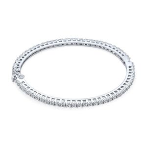 Bangle Classic Fashion Bridal Pave AAA Cubic Zirconia Princess Cut CZ Eternity Tennis Stapelbar armband för droppleverans Jewe Otlos