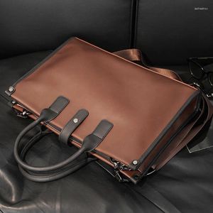Briefcases Xiao.p Fashion Men's High Quality Pu Leather Business Briefcase Casual Document Bag Computer Crossbody One Shoulder