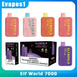 Penna Vape per sigaretta elettronica originale ELF WORLD Caky 7000 14 ml monouso preriempita ELFWORLD con batteria ricaricabile da 750 mAh tipo C bobina a rete 13 gusti