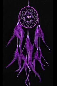 Purple Piękny łapacz snów z piórami DreamCatcher Wait Waiting Car Decor Decor Dekor Dekrea 6 rodzajów do wyboru 6060205