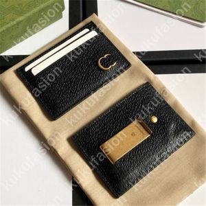 Designer G Cardholder Men Luxurys Money Clip High Quality Leather Coin Pocket Mini Purse Women Plånböcker Designers Korthållare med låda