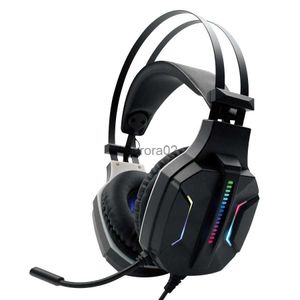 Słuchawki telefonu komórkowego RGB Gaming 3,5 mm słuchawki z zestawem słuchawkowym Gamefonu sterowania mikrofonem dla Xbox PS4 PC Laptop/Compute YQ231120