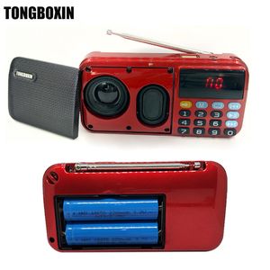 Portable Speakers C-803 Support Two 18650 Battery Two TF Card Portable MP3 Radio Speaker Super Bass TF USB FM Player LED Torch 3.5mm Earphone Out 230419